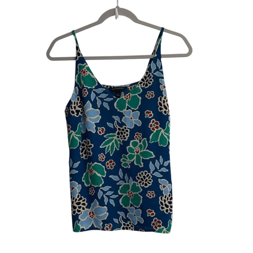 Banana Republic Factory Size Small Blue Floral Cami Tank Top